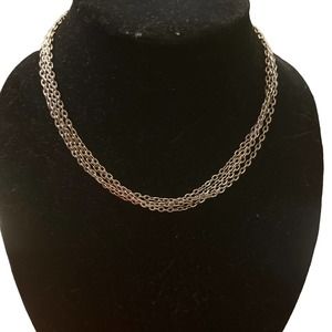 Premier Designs Dark Silver Tone 4 Strand Necklace Chain